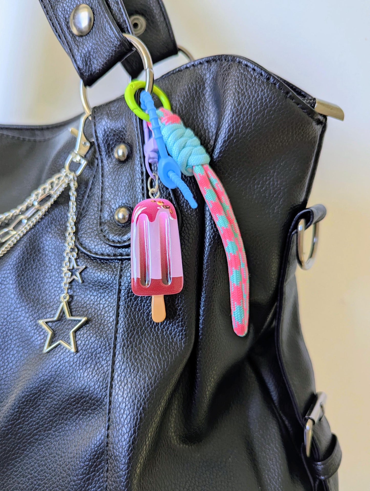 Candycore Popsicle Keychain and Bag Charm Glossy Ice Cream Y2K Accessory Keychain