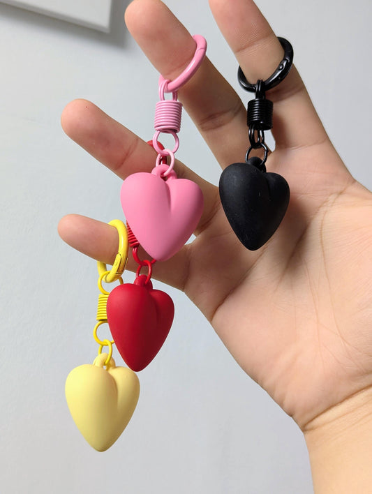 Matte Heart Keychain and Bag Charm Y2K Kawaii Accessory