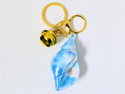 Pastel Marbled Seashell Keychain Charm Mermaid Bag Accessory
