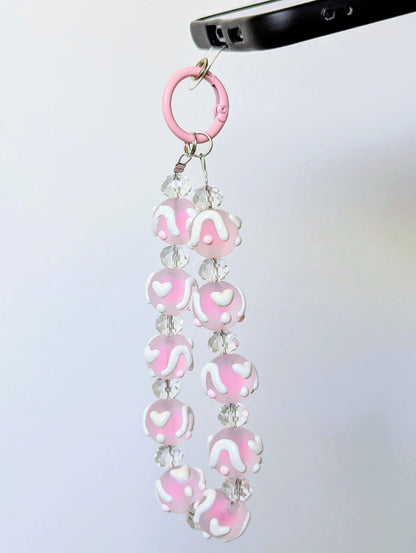 Pink Drippy Beaded Sweet Phone Strap Charm