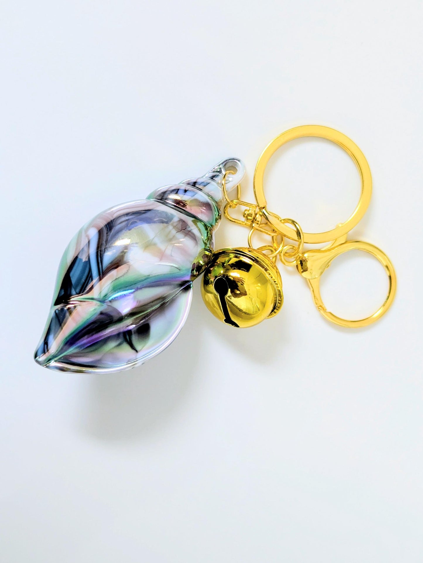 Pastel Marbled Seashell Keychain Charm Mermaid Bag Accessory
