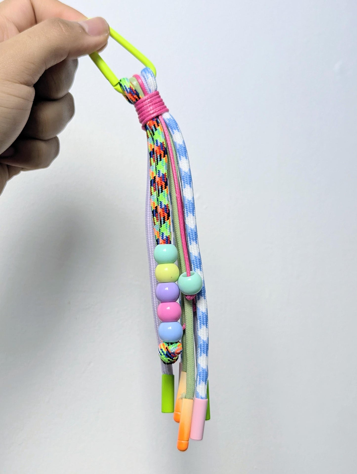 Colourful Rope Keychain and Bag Charm Kawaii Y2K Pastel Beaded Accessory