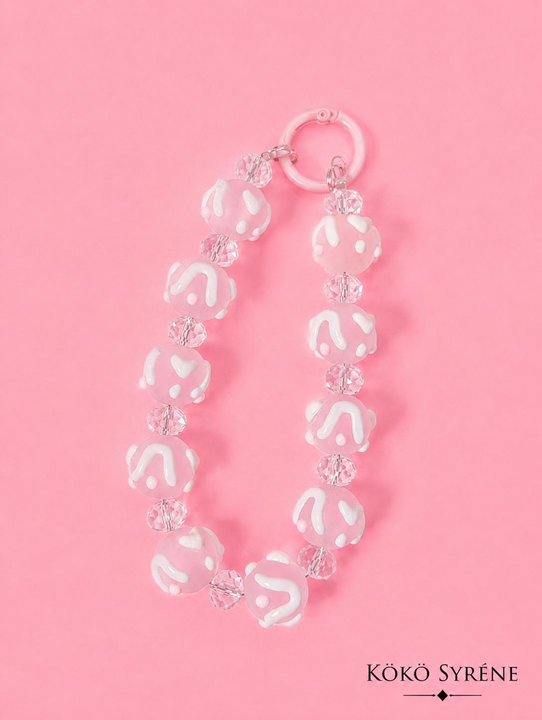 Pink Drippy Beaded Sweet Phone Strap Charm