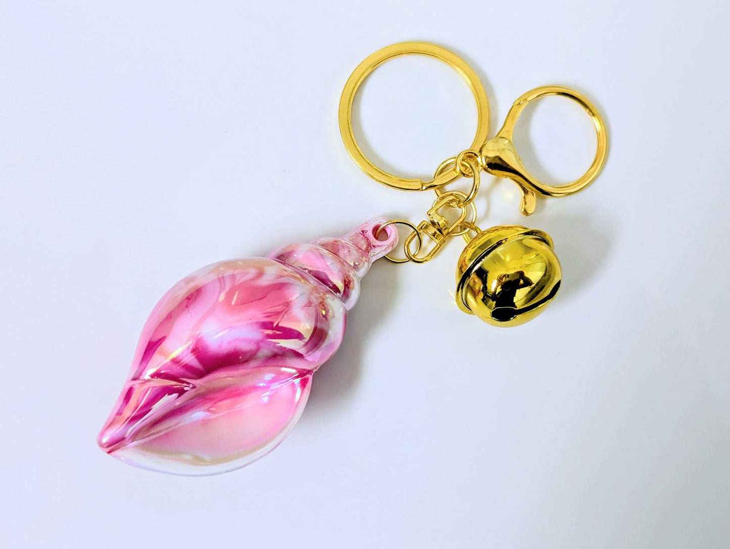 Pastel Marbled Seashell Keychain Charm Mermaid Bag Accessory