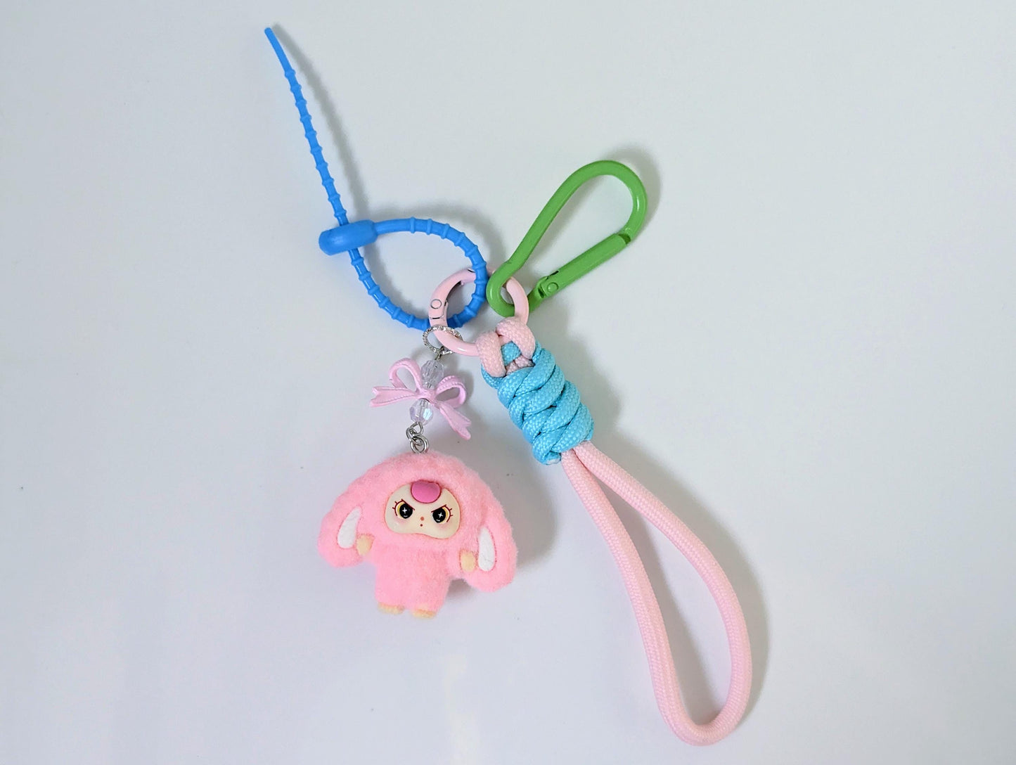 Bunny Keychain and Bag Charm Pastel Y2K Rope Strap Accessory