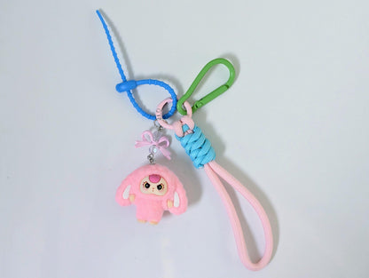 Bunny Keychain and Bag Charm Pastel Y2K Rope Strap Accessory
