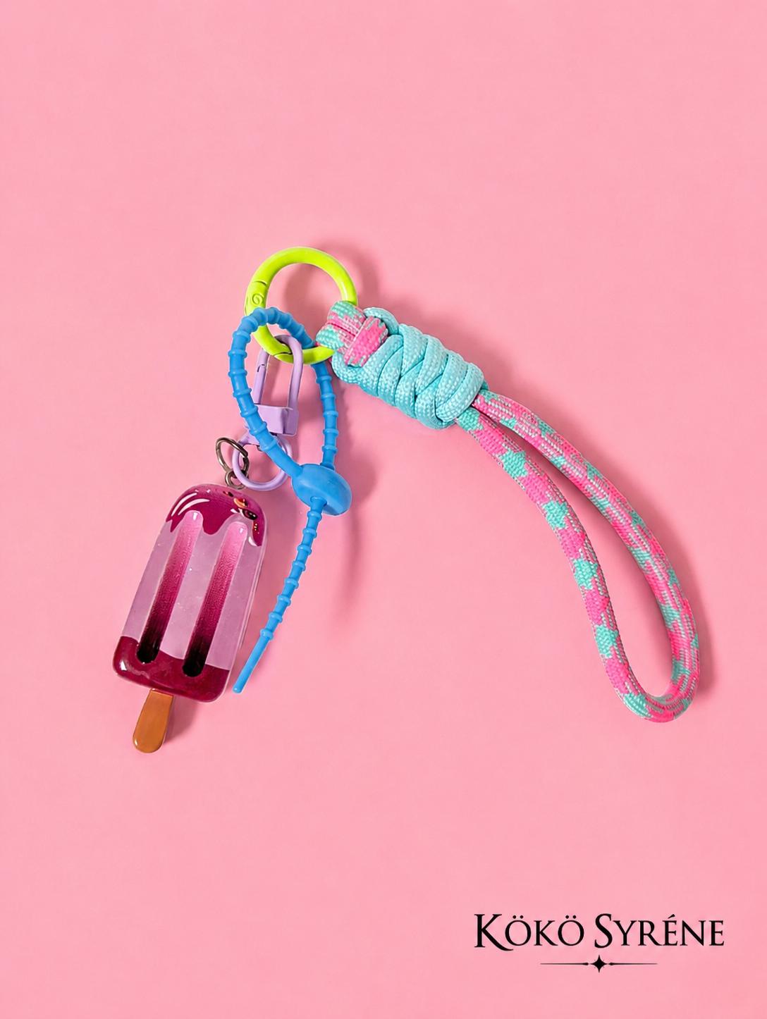 Candycore Popsicle Keychain and Bag Charm Glossy Ice Cream Y2K Accessory Keychain