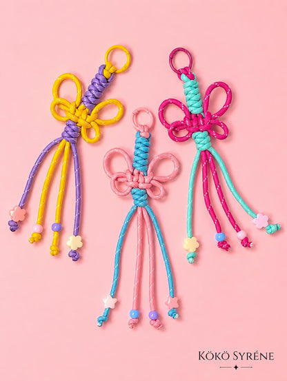Cute Paracord Bag Charm Kawaii Keyring Accessory