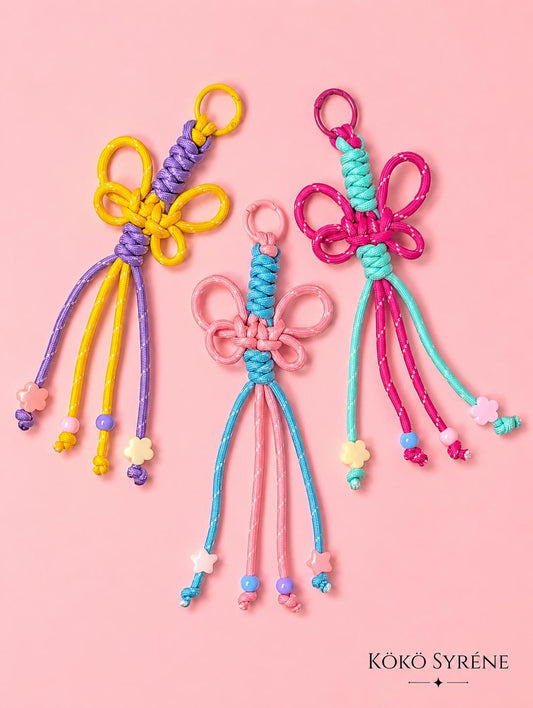 Cute Paracord Bag Charm Kawaii Keyring Accessory