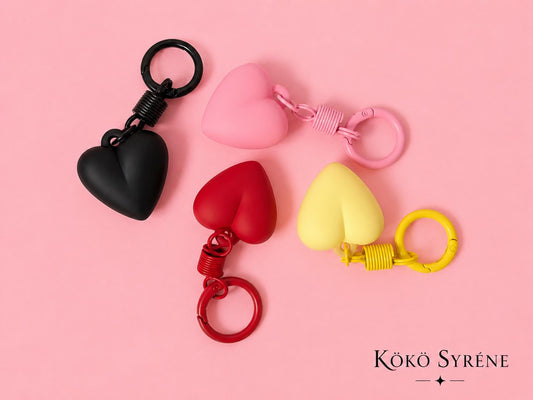 Matte Heart Keychain and Bag Charm Y2K Kawaii Accessory