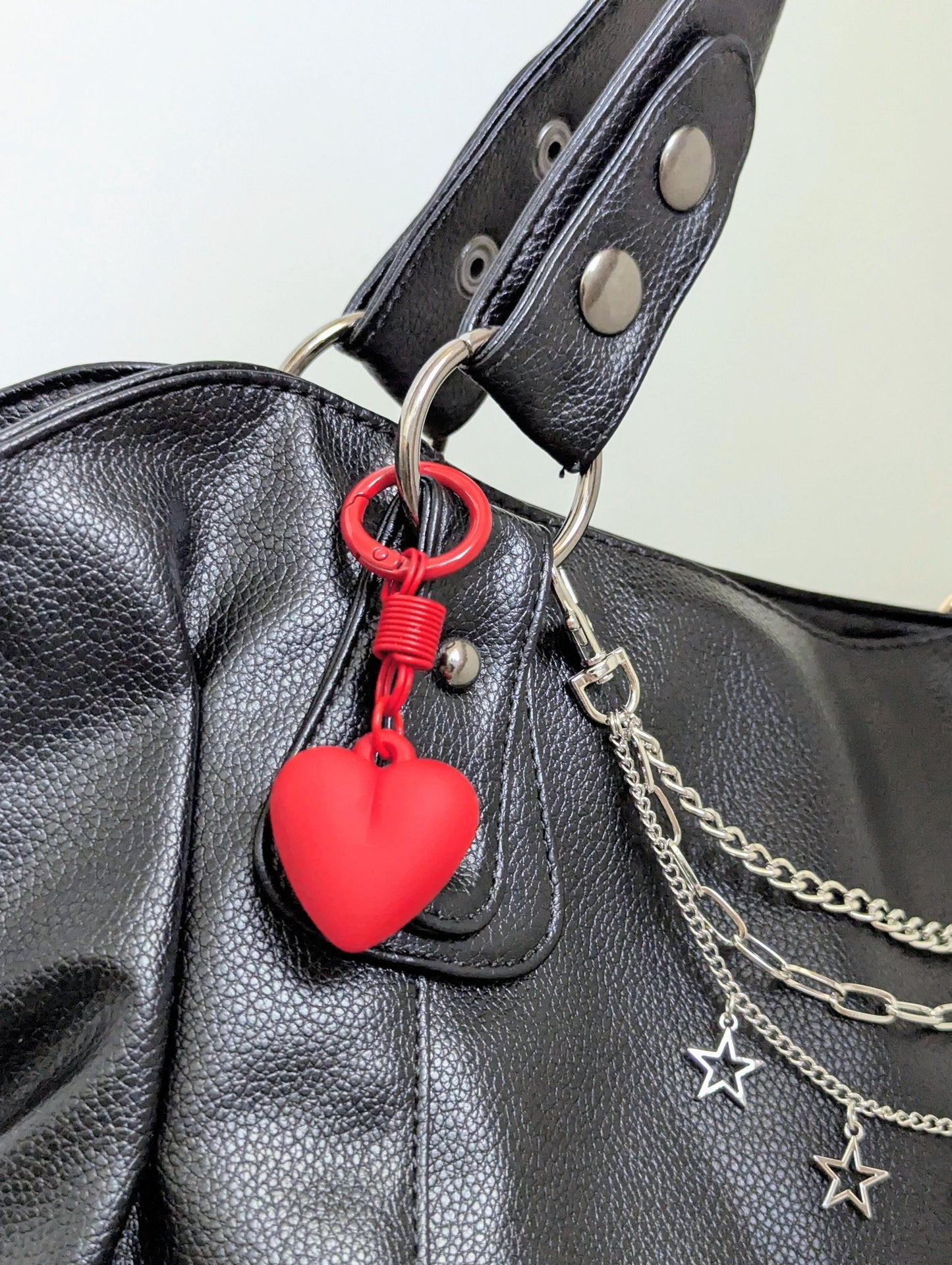 Matte Heart Keychain and Bag Charm Y2K Kawaii Accessory