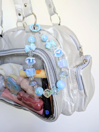 Pastel Blue Beaded Sweet Lolita Phone Strap Charm Y2K Accessory